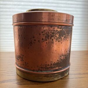 Labrazel Vintage Hammered Copper and Brass Vanity Tissue Canister